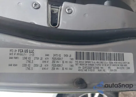 2015 Dodge Journey Sxt from USA, damaged, VIN 3C4PDCBG9FT637009